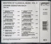 Masters Of Classical Music, Vol.2: J.S. Bach by Johann Sebastian Bach - CD Back Cover
