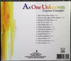 As One Unknown by Cyprian Consiglio - CD Back Cover