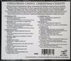 Gregorian Chant, Christmas Chants by Various - CD Back Cover