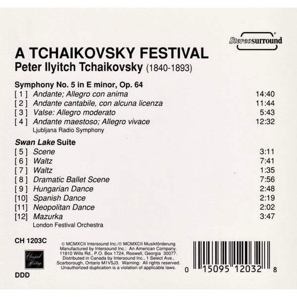 A Tchaikovsky Festival by Pyotr Ilyich Tchaikovsky - CD Back Cover