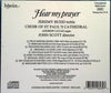 Hear my prayer by Jeremy Budd - CD Back Cover