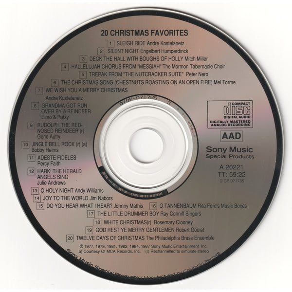 The Christmas Album: 20 Great Christmas Favorites By 20 Great Artists by Various - CD Album Cover