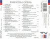 Essential Opera by Various - CD Back Cover