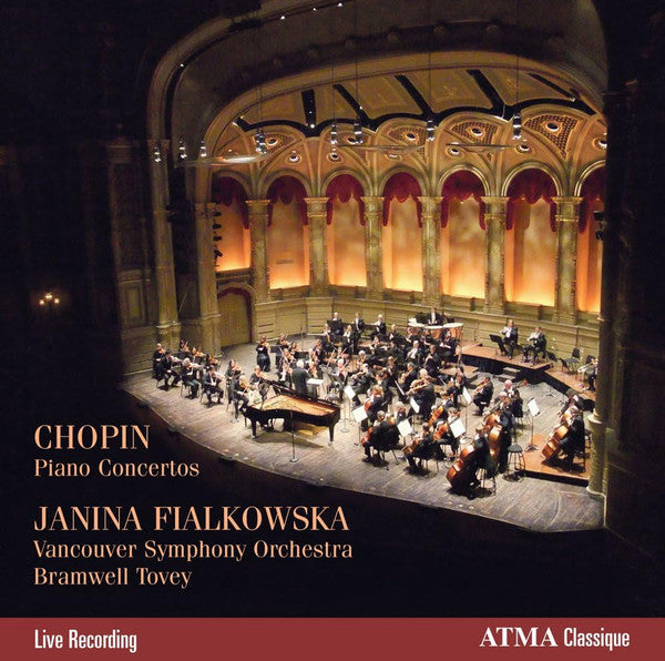 Piano Concertos by Frédéric Chopin, Janina Fialkowska, Vancouver Symphony Orchestra, Bramwell Tovey - CD Album Cover