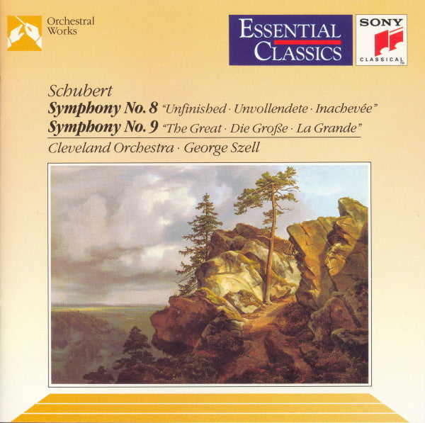 Symphonies No. 8 "Unfinished" & No. 9 "The Great" by Franz Schubert, George Szell, The Cleveland Orchestra - CD Album Cover