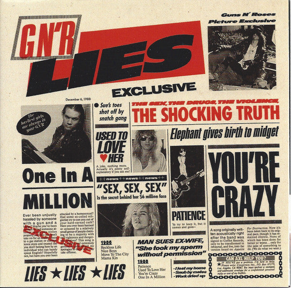 G N' R Lies by Guns N' Roses - CD Album Cover