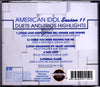 American Idol Season 11 Duets And Trios Highlights by Various - CD Back Cover