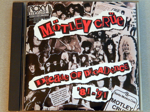 Decade Of Decadence '81-'91 by Mötley Crüe - CD Album Cover