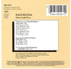 Bach Recital - Italian Concerto - Partita, Toccata by Johann Sebastian Bach, Glenn Gould - CD Back Cover
