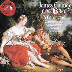 3 Concertos (H.445 - H.438 - H.426) by Carl Philipp Emanuel Bach, James Galway, Württembergisches Kammerorchester, Jörg Faerber (CD)