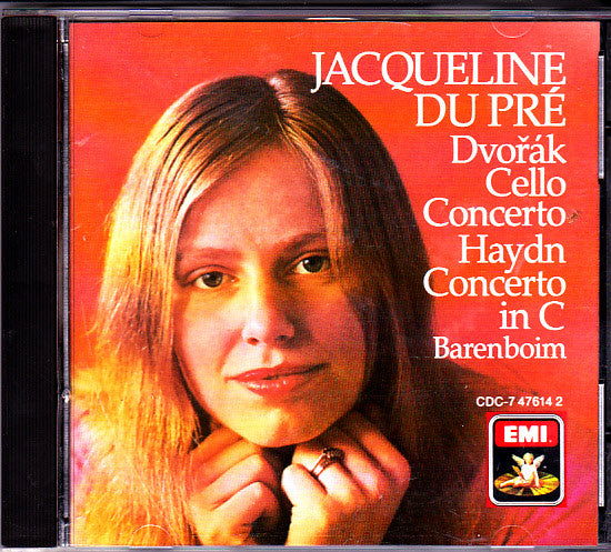 Cello Concertos by Jacqueline Du Pré, Antonín Dvořák, Joseph Haydn, Daniel Barenboim - CD Album Cover