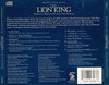 The Lion King (Original Motion Picture Soundtrack) by Elton John, Tim Rice, Hans Zimmer - CD Back Cover