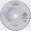 Super Hits by Alabama - CD Back Cover
