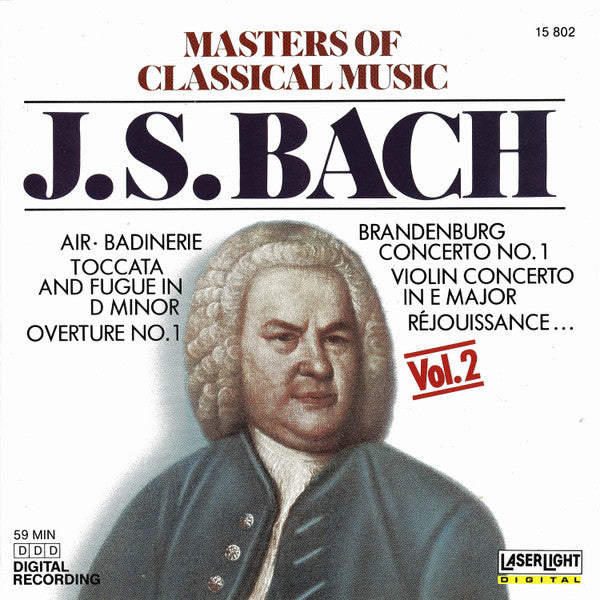 Masters Of Classical Music, Vol.2: J.S. Bach by Johann Sebastian Bach - CD Album Cover