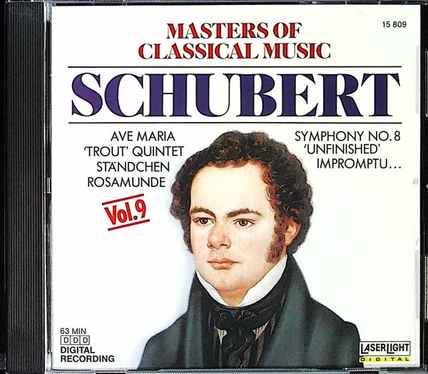 Masters of Classical Music Vol. 9 by Franz Schubert - CD Album Cover