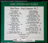 Short Pieces - Great Composers  Vol. 2 by Marian Pivka - CD Back Cover