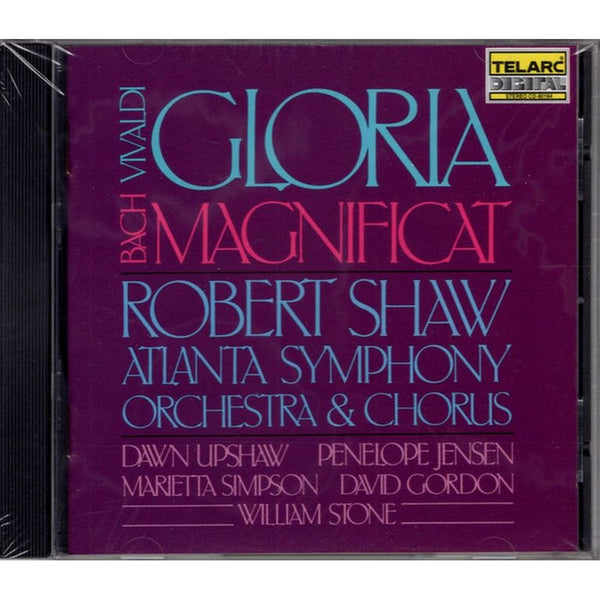 Gloria / Magnificat by Antonio Vivaldi, Johann Sebastian Bach, Robert Shaw, Atlanta Symphony Orchestra, Atlanta Symphony Orchestra Chamber Chorus, Dawn Upshaw, Penelope Jensen, Marietta Simpson, David Gordon (7), William Stone (3) - CD Album Cover